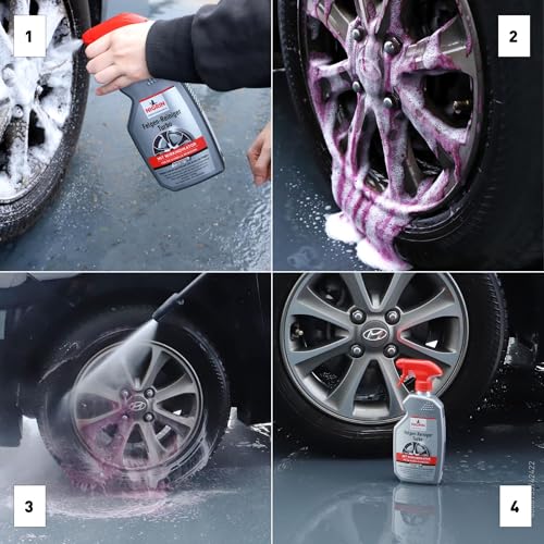 NIGRIN Turbo Felgenreiniger, für alle Felgenarten, mit Wirk-Indikator, schnelle Reinigung, 500 ml