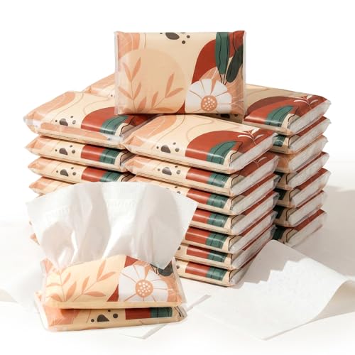 22 Packs Travel Tissue Packs - Pocket Tissues Travel Size 8 Count 3-ply Paper Pocket for Travelling, Wedding, Party Favors,Car, Handbags, Pockets
