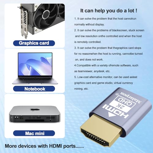 HDMI Dummy Plug para Emulador de Display Headless 1920x1080@60Hz miniatura 3