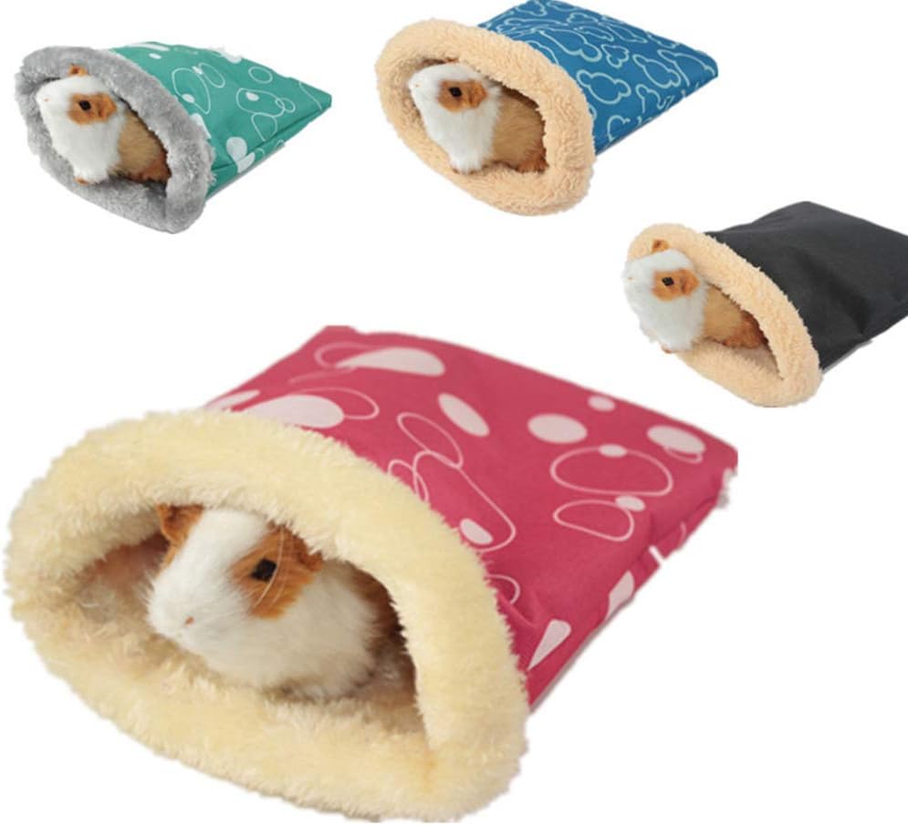 VILLCASE Felpa Hámster Saco de Dormir Guinea Pouch Bed Animal Pequeño Saco de Dormir Invierno Cálido Escondite Nido para Hurón Erizo Jerbo Conejito Gatito (Color Aleatorio)