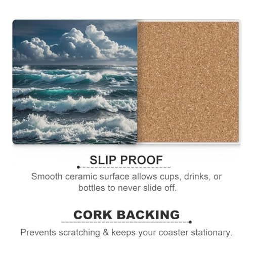 Dessous de verre en céramique absorbante anti-rayure pour table basse moderne
