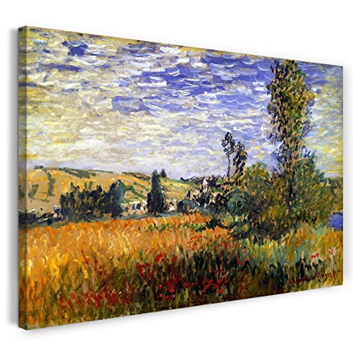 Printed Paintings Stampa su Tela (60x40cm): Claude Monet - Percorso Attraverso i campi di Papaver