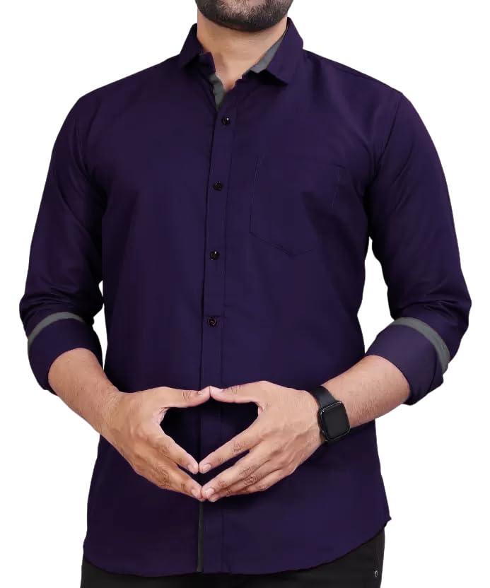 Image of Tee Projekt Premium Plain Cotton Shirt for Men | Cotton Shirt | Casual Shirt | Solid Shirt | Full Sleeves | Formal Shirt