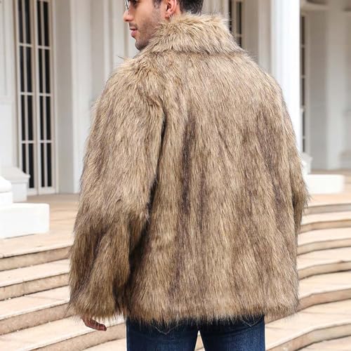 Faux Fur Jacket for Men Fleece Winter Jacket Fuzzy Open Front Cardigan Big and Tall Warm Jacket Zip Up Coats3
