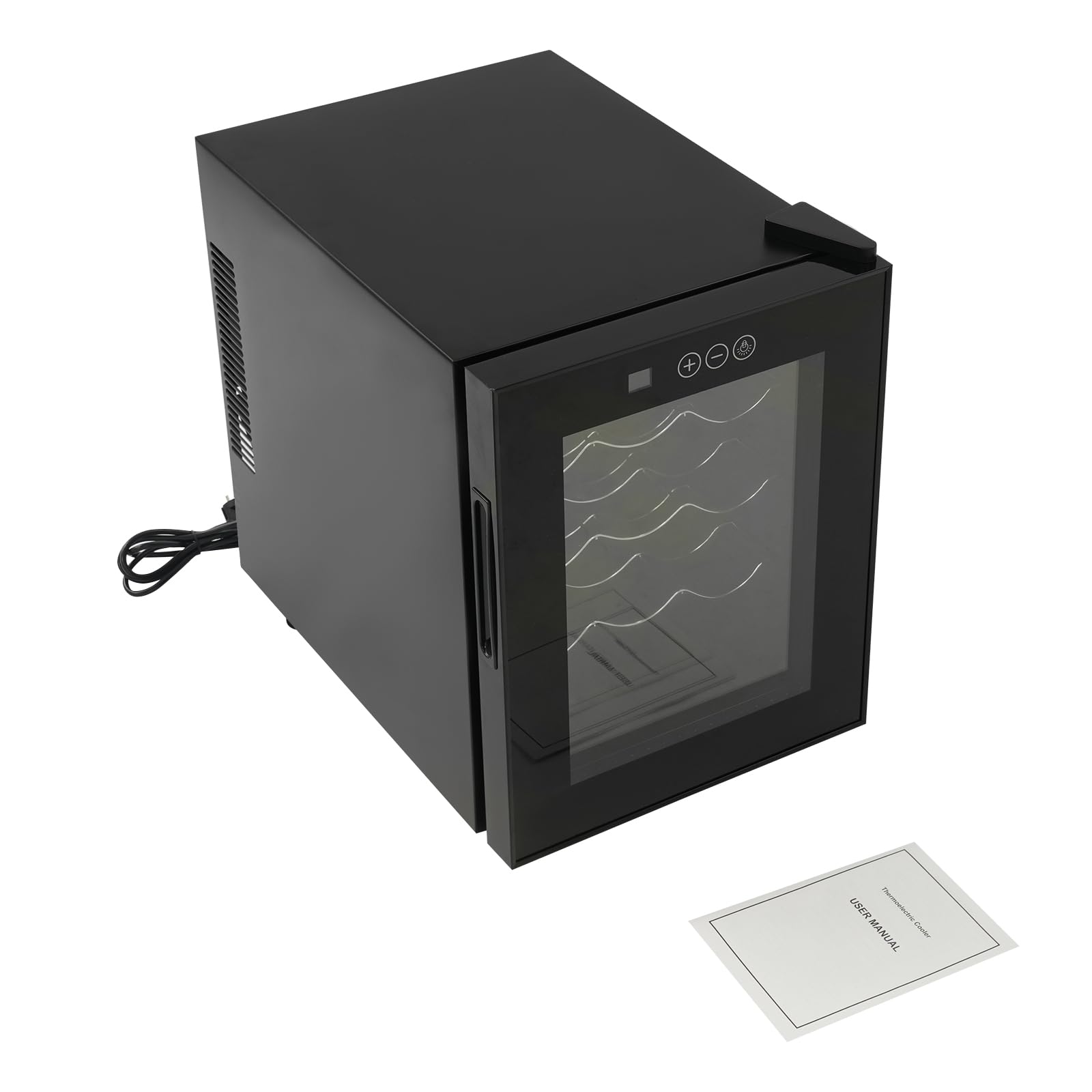Nevera para vino 32L termoeléctrica 12 botellas acero inoxidable cristal