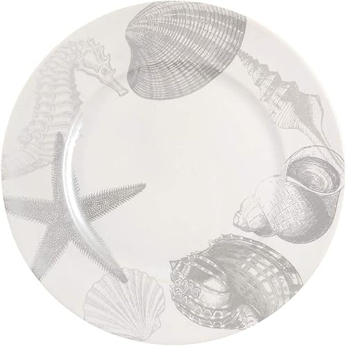 222 Fifth Plato de cena plateado Coastal Life