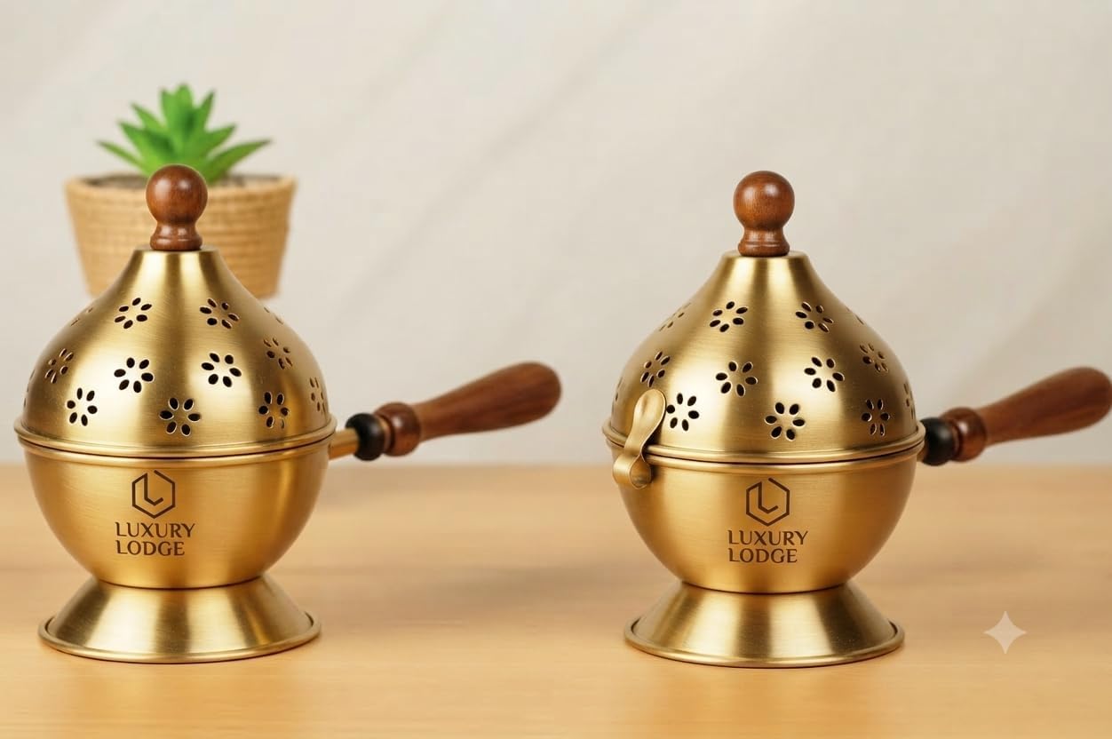 Luxury Metal Dhoop Dani - Incense Burner for Puja -8 Luxury Metal Dhoop Dani - Incense Burner for Puja -8