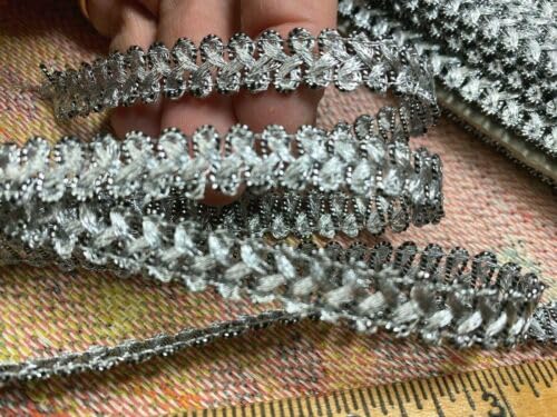 Vintage Metallic Trim Silver Scallop 3/8