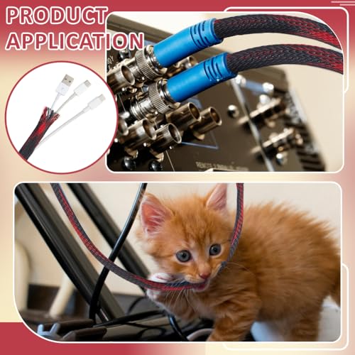 Funda protectora de cables de 98 pies para audio video y coche 5