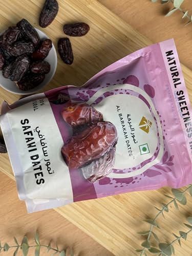 Image of Al Barakah Safawi Dates /Kalmi Dates 400g | Saudi Arabia Dates | 100% Natural | Non- GMO | Gluten Free | Healthy Snack | No Added Sugar | Vegan | Plant Based | Khajur | Khajoor | Khejur
