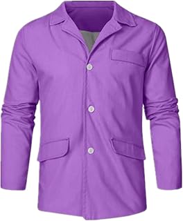 Primavera Nuevos Hombres Casual Color Sólido Manga Larga Sola Breasted Traje Chaqueta, rosa, M