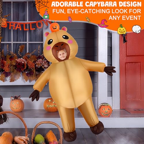 Disfraz inflable completo de capibara para niños miniatura 4