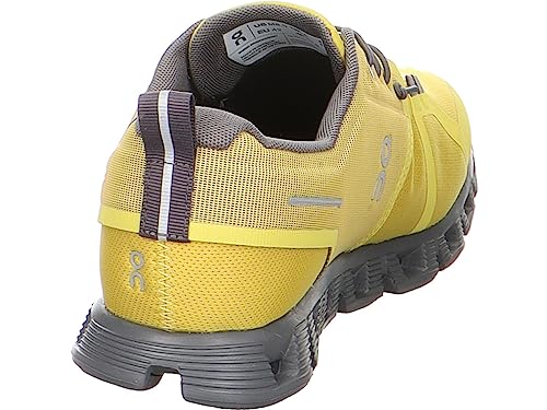 ON Men's Cloud 5 Waterproof Sneakers, Mustard/Rock, 10.53