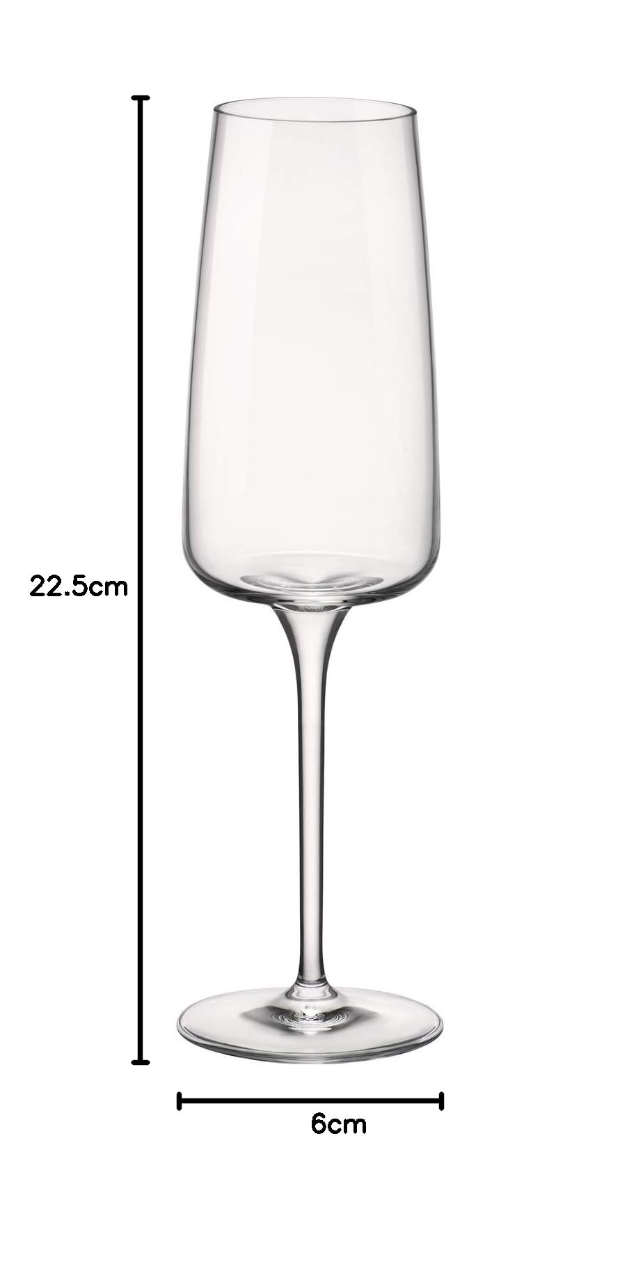 Bormioli Rocco Nexo Set Calici Flute, Vetro, Trasparente, 6 x 6 x 22.5 cm, 6 unità