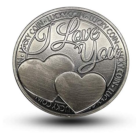 YunBest Lucky Love Commemorative Coin - Gift for Valentine's Day - I Love You More than I can say Pocket Coin - Heart Love Pewter Sentiment Coin BestShop Cover