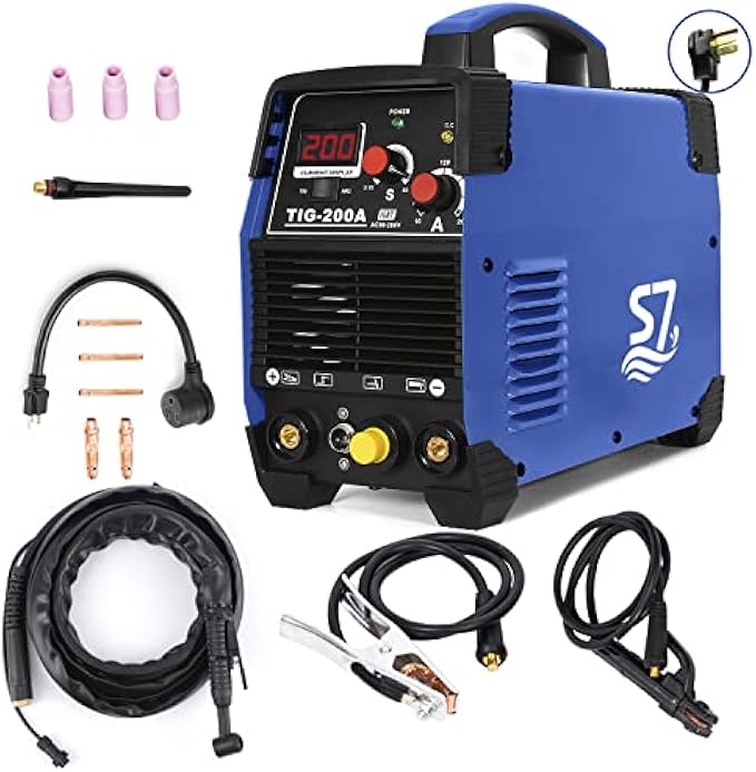 S7 Tig Welder, HF TIG/Stick/Arc TIG Welder,200 Amp 110 & 220V Dual Voltage TIG Welding Machine