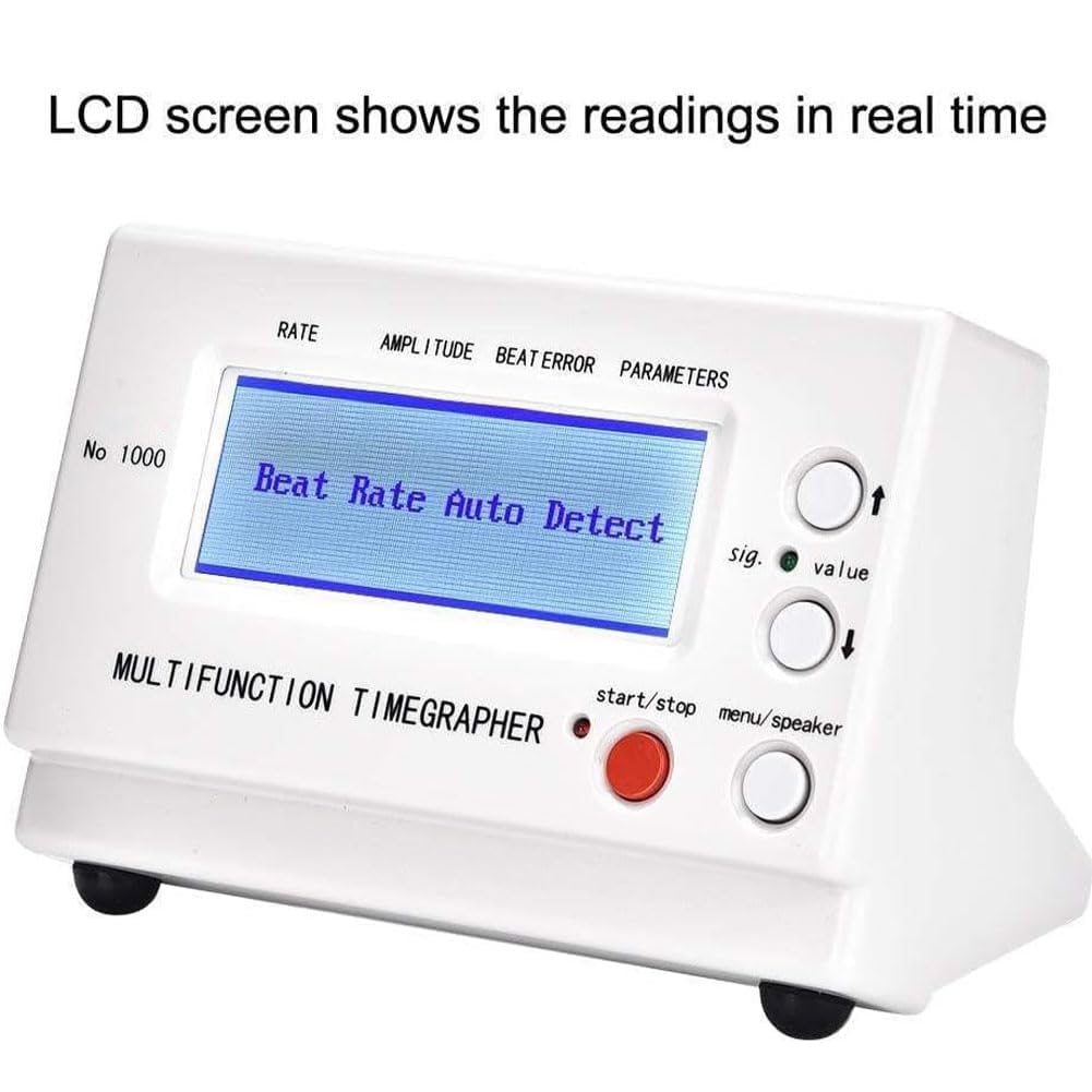 Timegrapher Professionale per Orologi N. 1000, Tester di Precisione per Orologi Meccanici e Automatici con Schermo LCD e Microfono, Strumento di Calibrazione a 6 Posizioni per la Riparazione