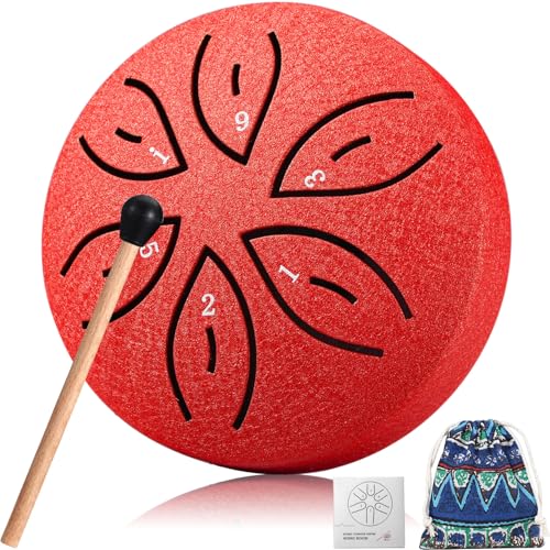 Facmogu 3 Inch 6 Note Steel Tongue Drum, Mini Handpan