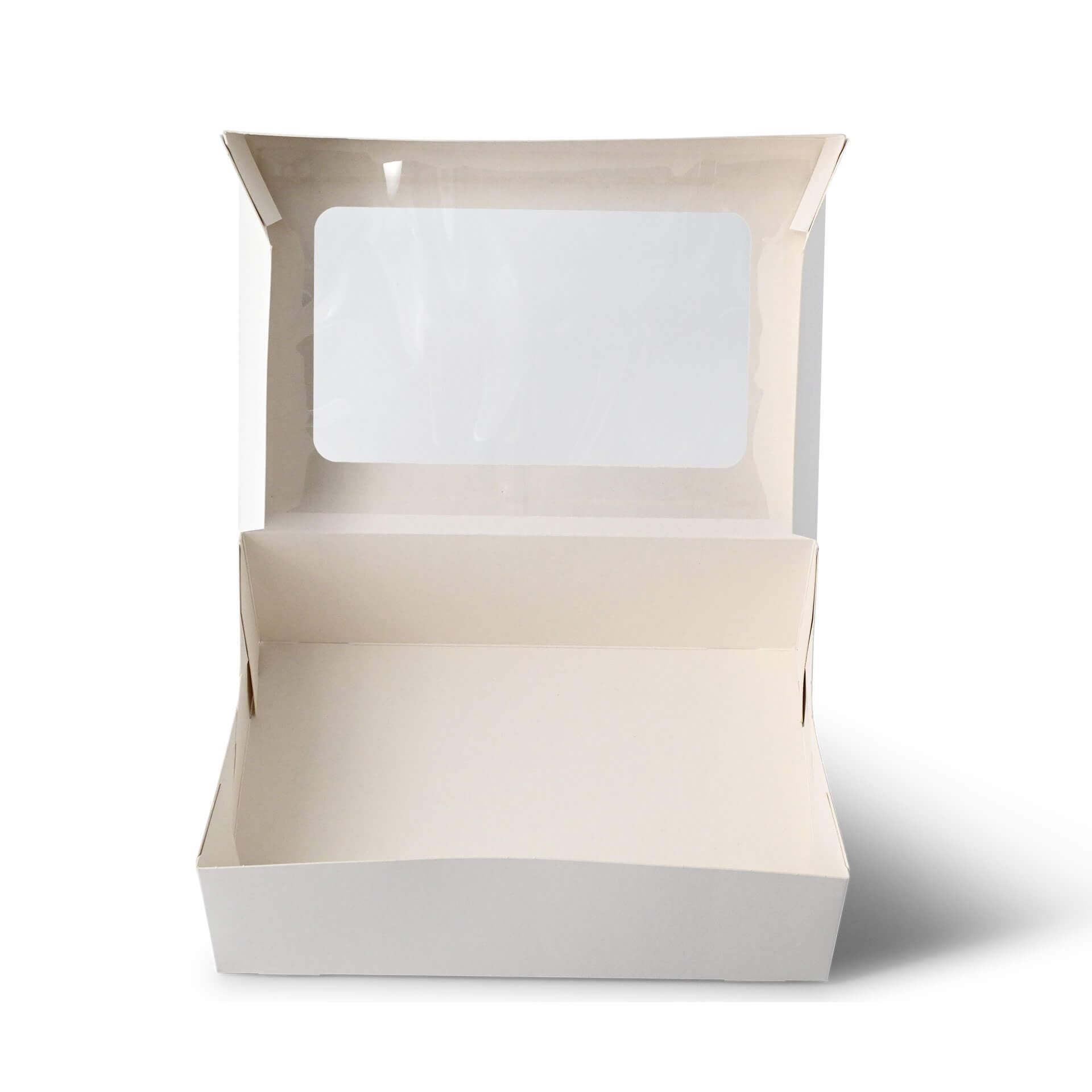 BIOZOYG 125 uds caja para 6 cupcakes con ventana, blanca