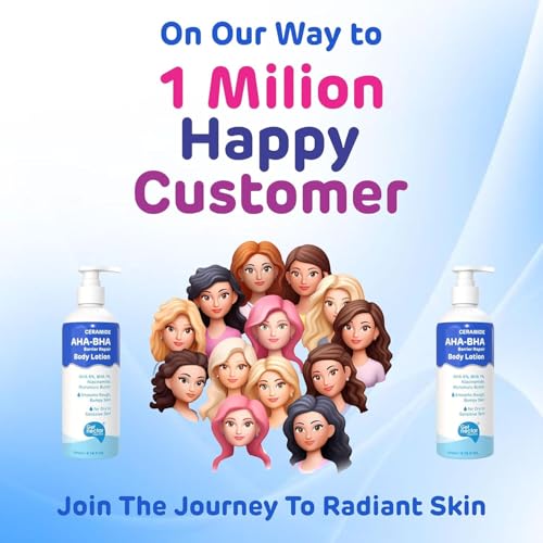 Image of Get- Nectar Happiness Ceramide AHA 6% + BHA 1% Barrier Repair Body Lotion | Exfoliating & Hydrating Moisturizer| 2% Niacinamide, 4% Glycolic Acid, 2% Lactic Acid, 1% Salicylic Acid, Rice Water | 200ml