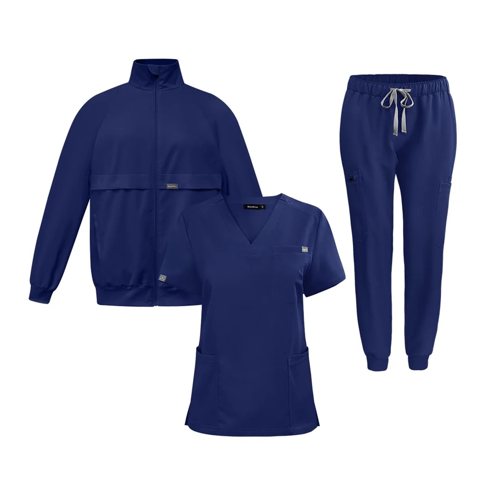 Uniforme Enfermera Conjunto de 3 piezas uniforme médico y enfermería, pantalones sencillos con más bolsillos, for spa