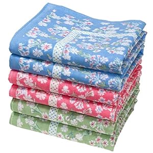 Dames stoffen zakdoeken – 6 stuks – grootte 35 cm – model”Emily”