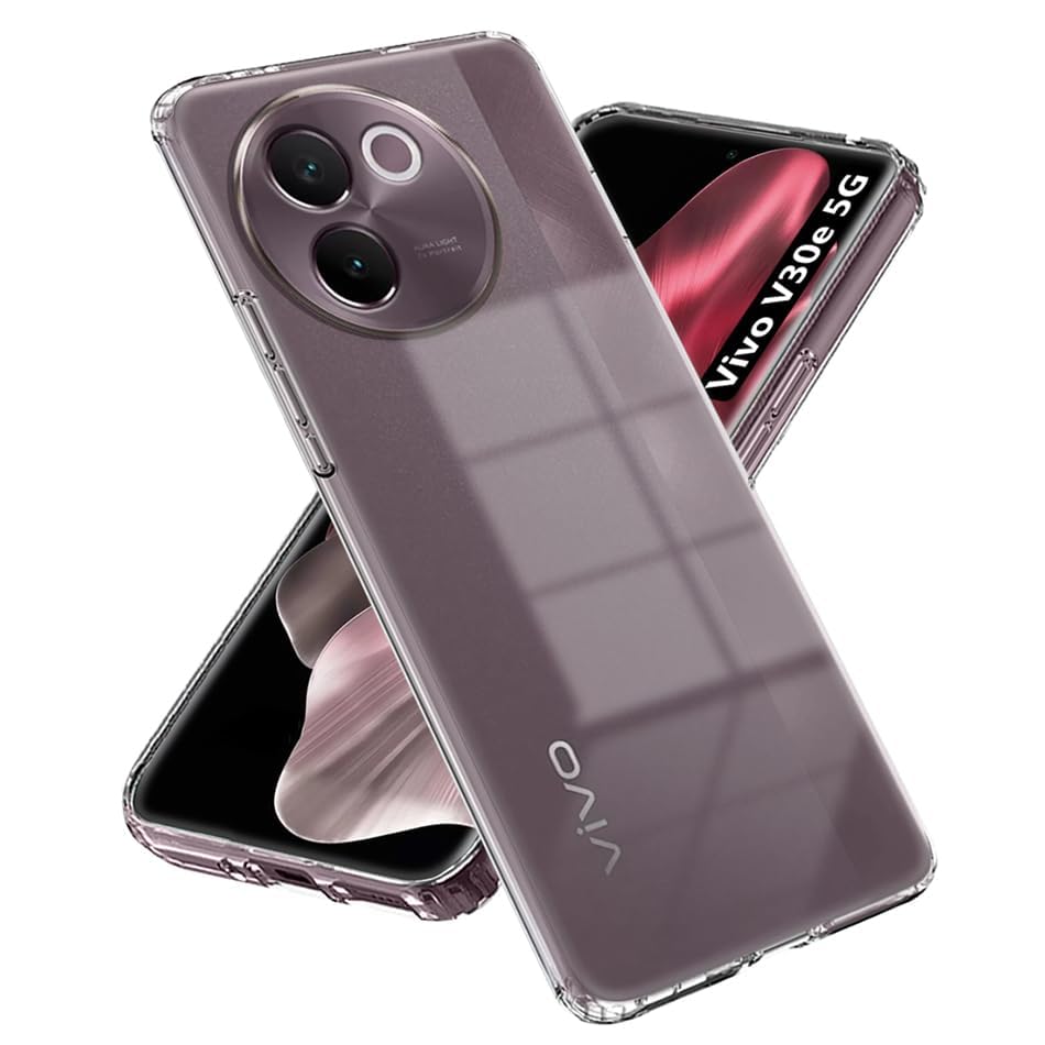 Image of COVERBLACK Soft Rubber Back Cover Compatible Model for Vivo V2339 / Vivo V30e - Transparent