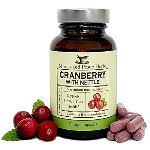Herbal Roots - Extra Strength Cranberry Pills with Organic Nettle - 12,500 mg Fresh Cranberries per Capsule, Optimizes Urinary Tract UTI Health - Vegan and GMO Free - Made in The USA