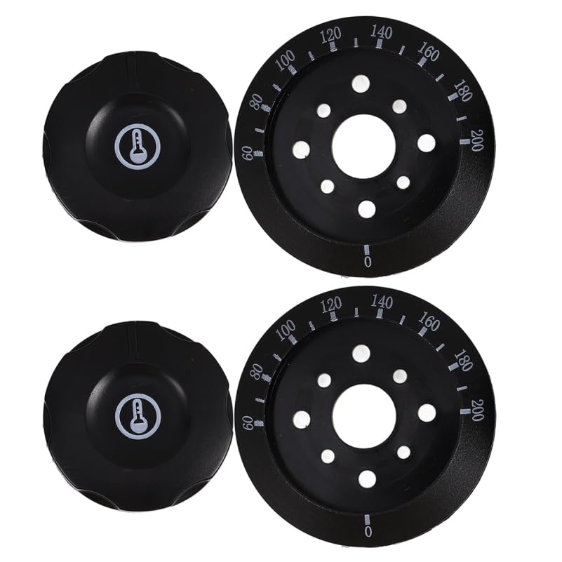 Alipis Lot de 2 Boutons de Commande Four Universels, Bouton de Cuisinière Gaz Réglage Thermostat 60-200°C, Interrupteur Plastique Noir Trou 8mm pour...