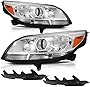 cciyu Headlight Assembly For Chevy For Malibu 2013-2016,For Chevy For Malibu Limited 2016 Chrome Housing Amber Reflector Clear Lens Headlamps