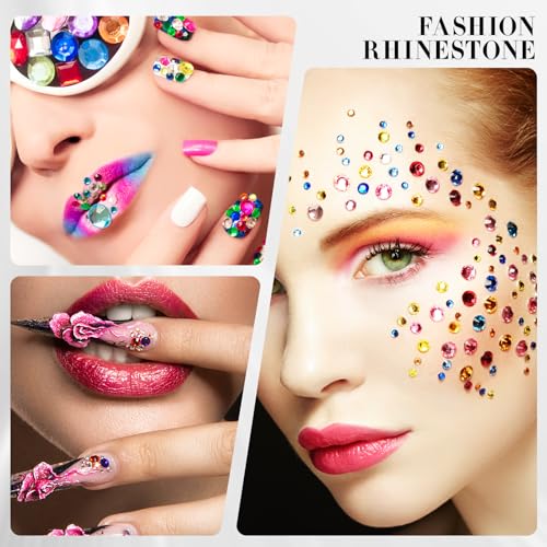 Image of Novani Rhinestones 3000pcs SS6 (1.9-2.0mm) Glass Flatback Crystal Clear | Non-Hotfix Round Gems for Nail Art, Crafts, Makeup, DIY Decoration