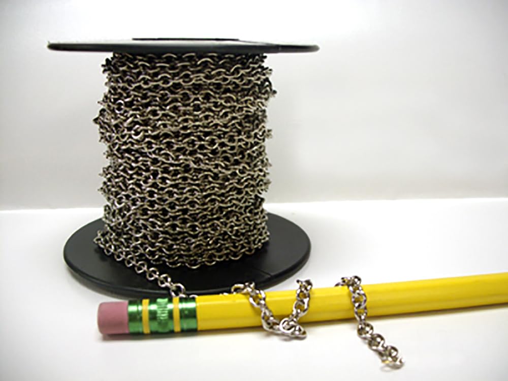 Cable Chain - Silver Toned Stainless Steel 3.11mm x 4.21 mm - 10' per Unit