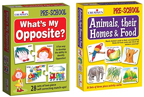 Image of What S My Opposite & Creative Educational Aids 0621 Animals, Their Homes And Foods Combo - Kids