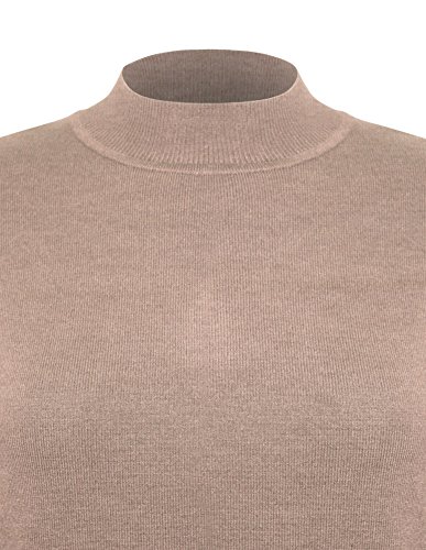 Image of Cielo Women's Solid Basic Stretch Mock Neck Pullover Knit Sweater