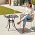 VINGLI 21” Cast Aluminum Outdoor Side Table, All Weather Round Patio Coffee Table Porch Table Outdoor Bistro Table Outdoor End Table Bronze
