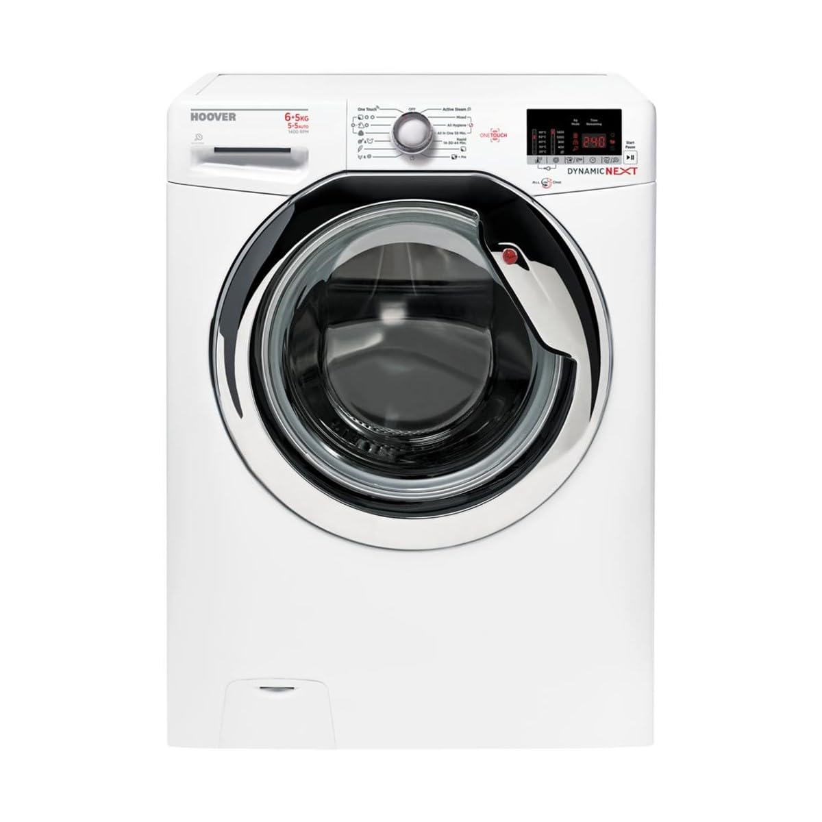 Hoover WDXOC4 465AC/2-01 Autonome Charge avant B Blanc - Machines à laver avec sèche linge (Charge avant, Autonome, Blanc, Gauche, Rotatif, Toucher, Acier inoxydable)