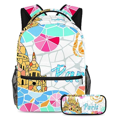 Cartables pour enfants avec trousse, grand sac à dos fille et garçon pour voyage étudiant