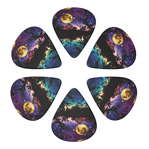 Night Sky With Trees Lot de 6 médiators pour guitare acoustique, guitare électrique, basse, ukulélé – fins, moyens et… - Les Beatles, Paul McCartney, John Lennon, RIngo Starr, George Harrison Night Sky With Trees Lot de 6 médiators pour guitare acoustique, guitare électrique, basse, ukulélé – fins, moyens et… – Image 5