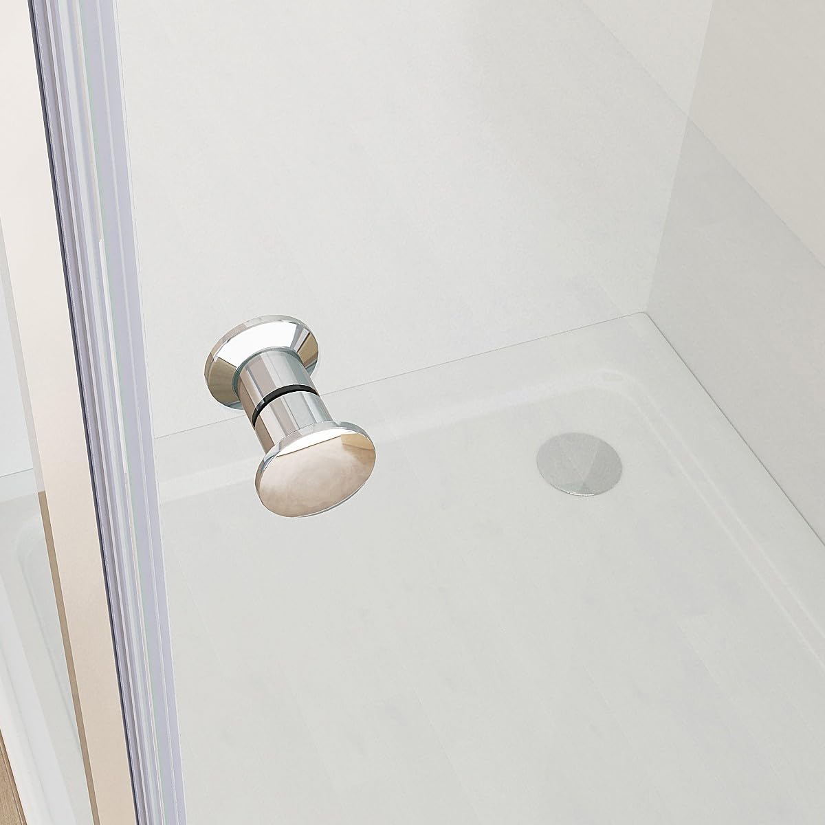 MIQU 90x75 x185cm Eckeinstieg Duschkabine mit 180° Schwenkbare Doppel Schwingtür, Pendeltür Duschwand ESG Glas Rahmenlos Duschabtrennung, Komplett Dusche ohne Duschwanne
