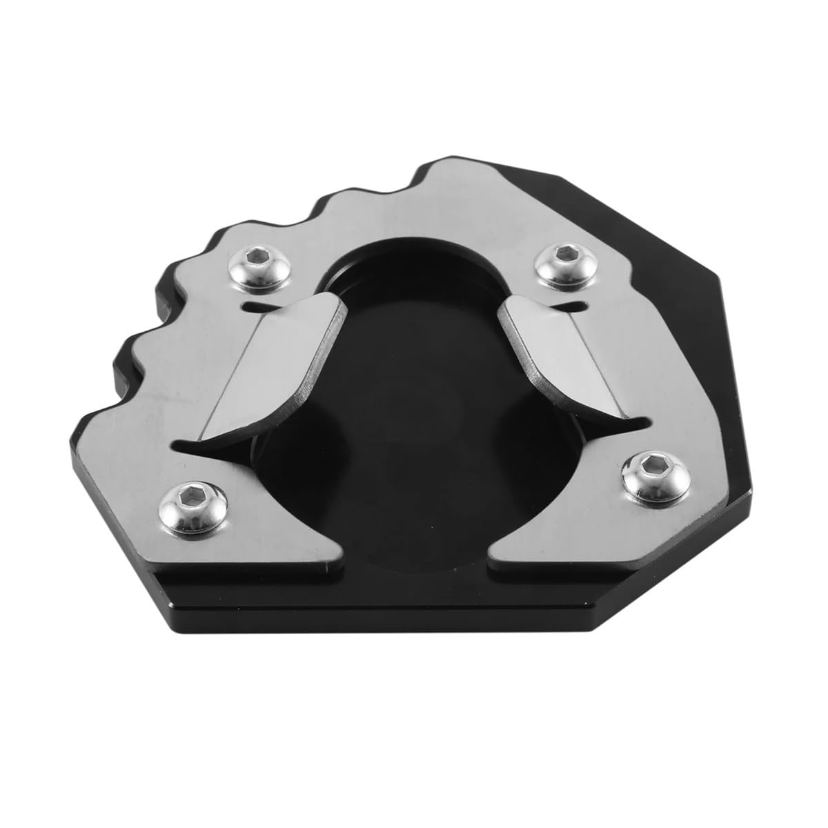 Fuß Seitenverlängerung Pad Motorradzubehör Ständer Seitenständer Stützverlängerung Fußpolster Basis Für Triu&mph Tig&er 1200 Tig&er1200 2022-(Schwarz)