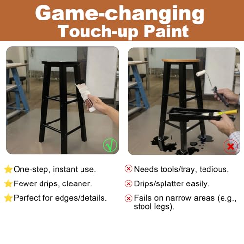 Image of Black Touch-Up Paint for Wood,Furniture, Cabinets,Metal,6.35 Oz,2-in-1