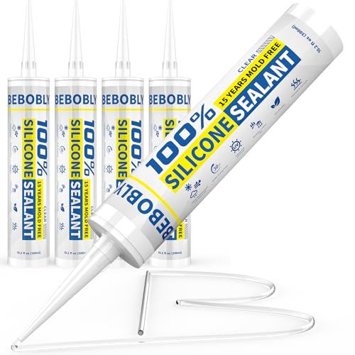 BEBOBLY Clear Silicone Sealant 4 Pack