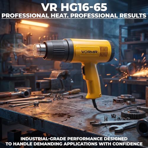 Image of VORMIR VR HG16-65 Hot Air Tool 1600W, 400C-650C Temperature Range, 300-550L /min Air Flow Heat Gun for DIY & Repair Work - 12 Months Warranty