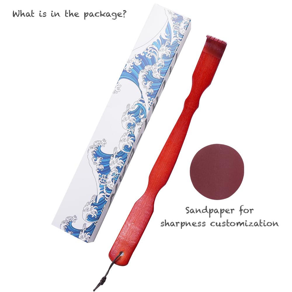 ITCHY-BAN Bamboo Back Scratcher: 17'' Extended Curved Handle for Better Reach, Handcrafted to Perfection, Instant Itch Relief, Gentle on Skin, Sandpaper Included (Brown)