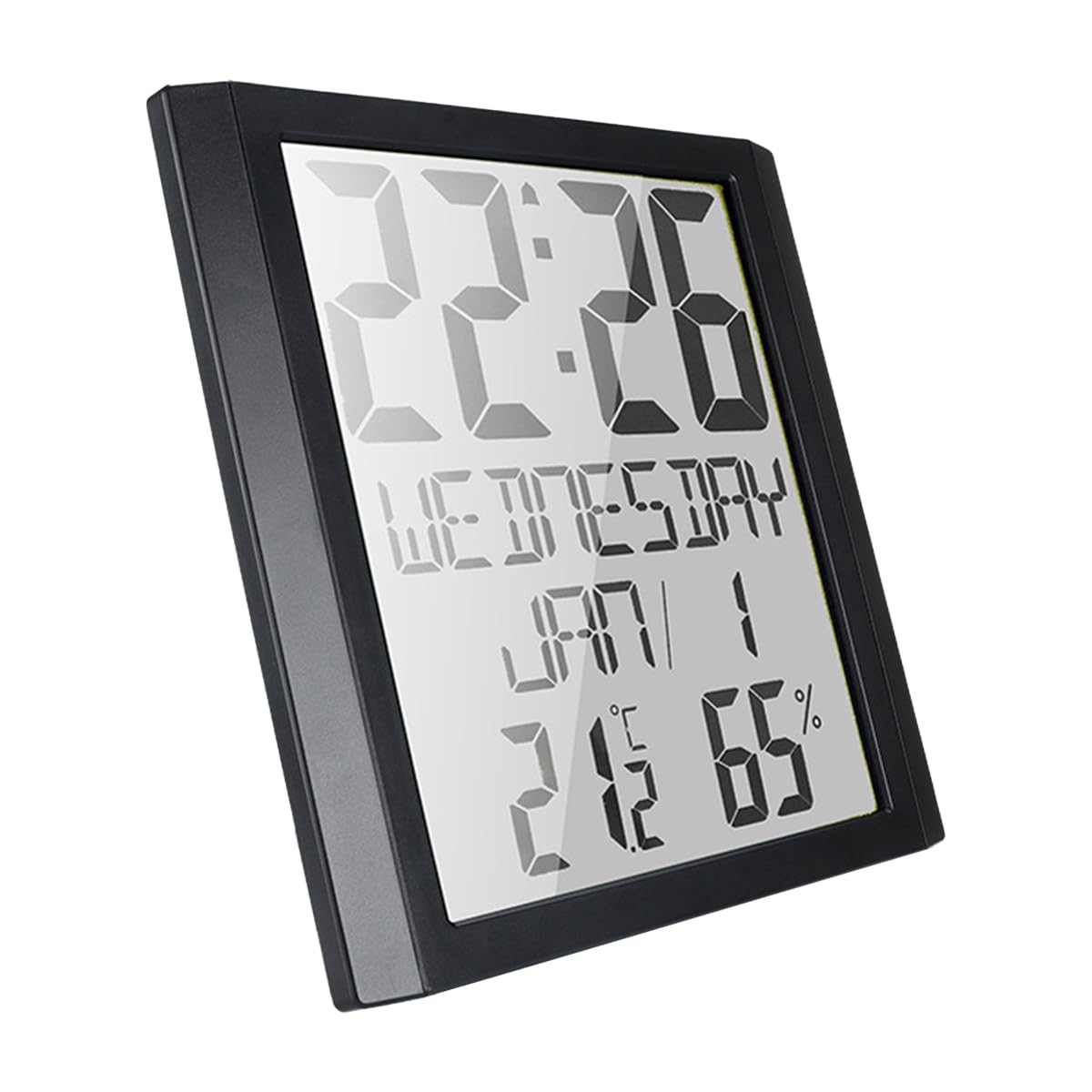 Reloj de pared digital, reloj de escritorio con temperatura, humedad, fecha, semana, pantalla grande, calendario, despertador a pilas, perfecto para personas mayores.