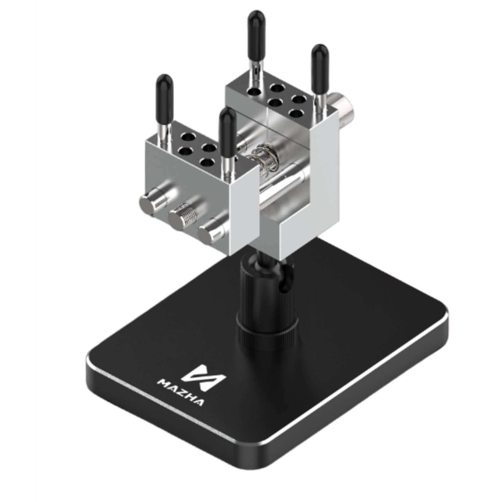 Industrial Vice de Modelismo Tornillo de Banco Mordaza Mini Herramienta de Sujeción Aleación de Aluminio CNC con Pasadores Ajustables Base Ponderada y