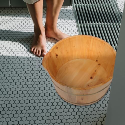 Tina de baño para pies de madera sólida para relajación miniatura 4