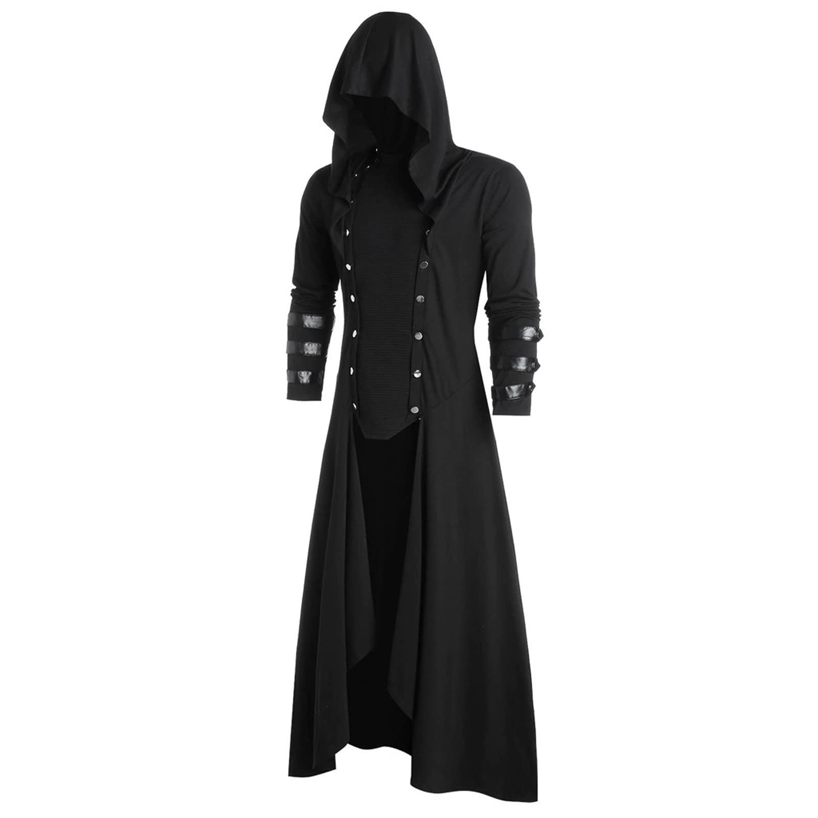 Gothic Jacke Für Herren, Steampunk-Jacke Für Herren, Unisex Gothic Mittelalter Steampunk Long Tailmant Vintage Viktorianische Piraten Jacke High Kragen Mantel Smoking Smoking Für Karneval Fashing
