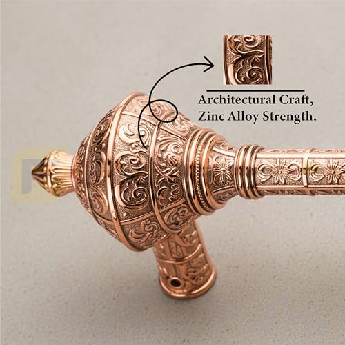 Image of Royal Gada Door Handle for Main Door /29 Inch Traditional Main Door Handle /Pull Push Handle for Home /Office /Hotels Doors - (Hole to Hole 600mm, Pack of 1) - PVD Rose Gold - 3 Years Warranty