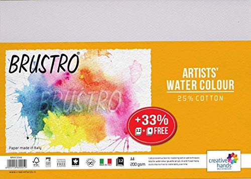 Image of Brustro Drawing Papers A3, Pack of 20 + 4 Free Sheets & Brustro Artists Watercolour Paper, Cold Pressed